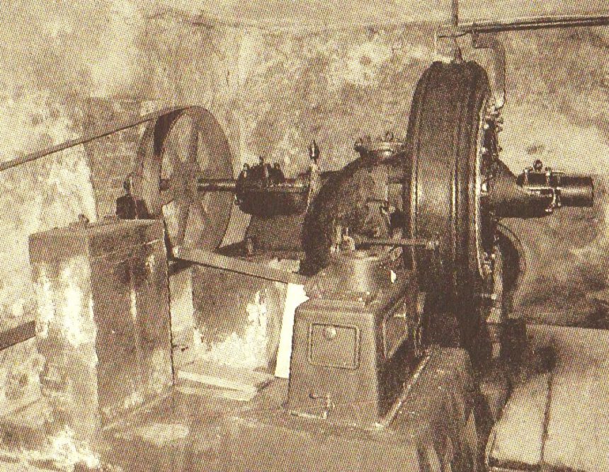 Generator Liaslmühle (Foto Pinzinger) Elektroturbine, Liaslmühle